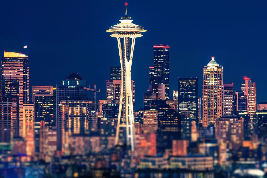 Seattle Space Needle at Night